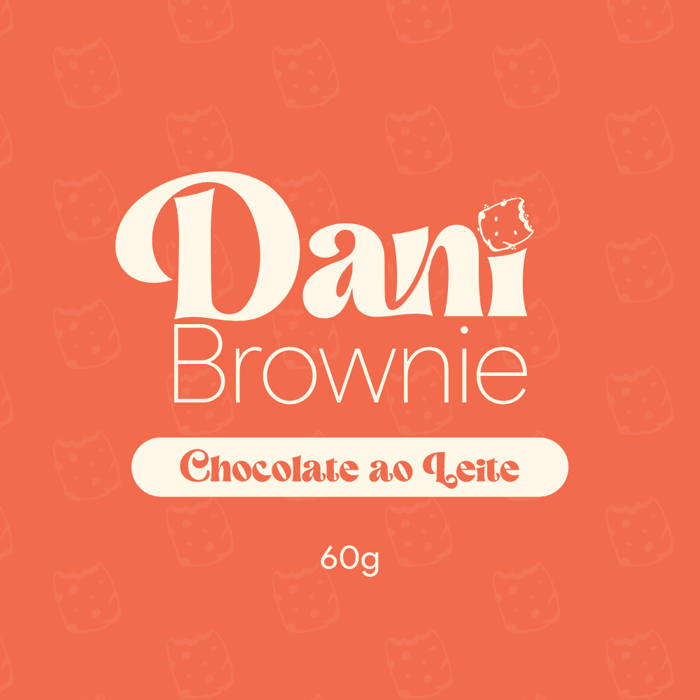 Embalagem do brownie artesanal sabor Chocolate ao Leite — Dani Brownie
