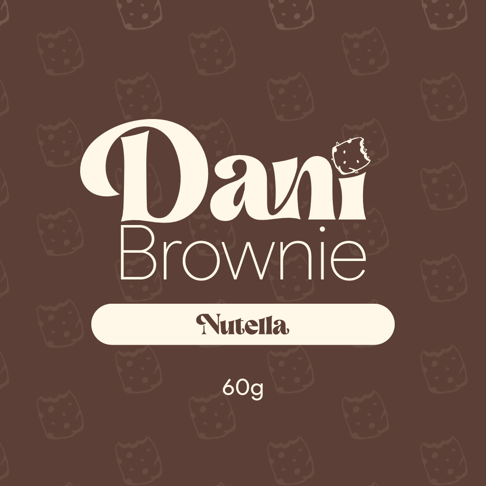 Embalagem do brownie artesanal sabor Nutella — Dani Brownie